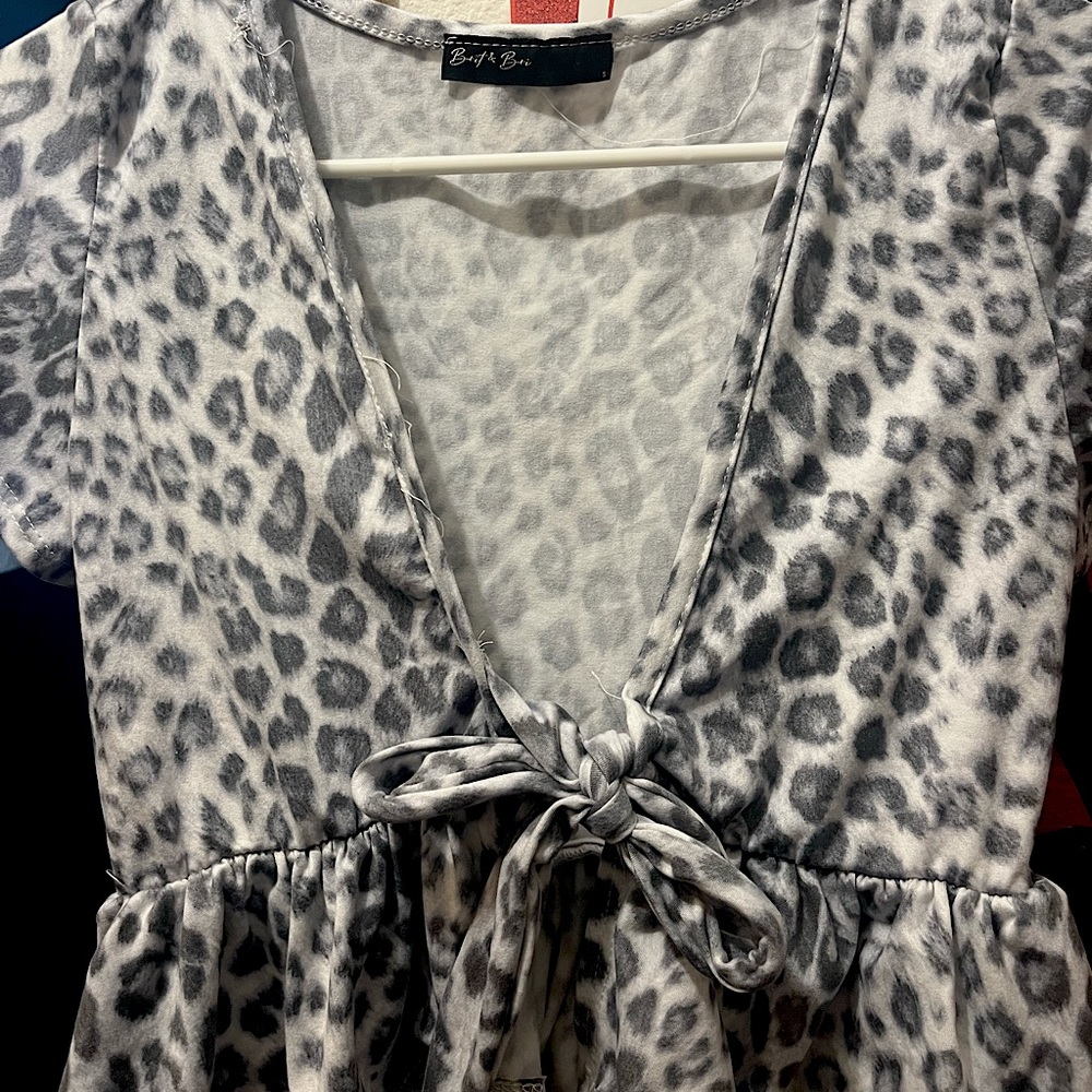 Cross Tie leopard print shirt